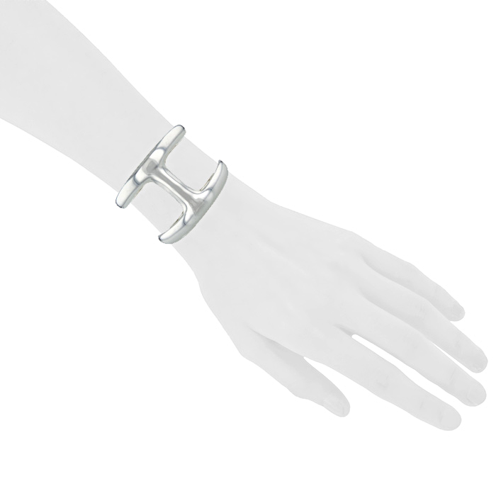 Brazalete Hermes Osmose modelo grande en plata - Detail D1