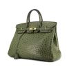 Hermes Birkin 40 cm handbag in green ostrich leather - 00pp thumbnail