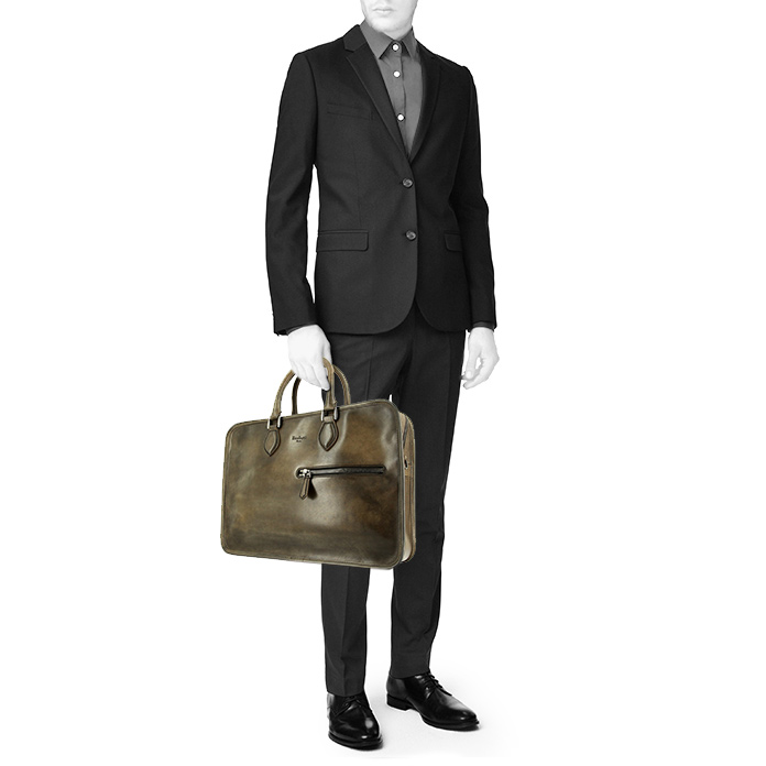 Berluti briefcase in brown leather - Detail D1