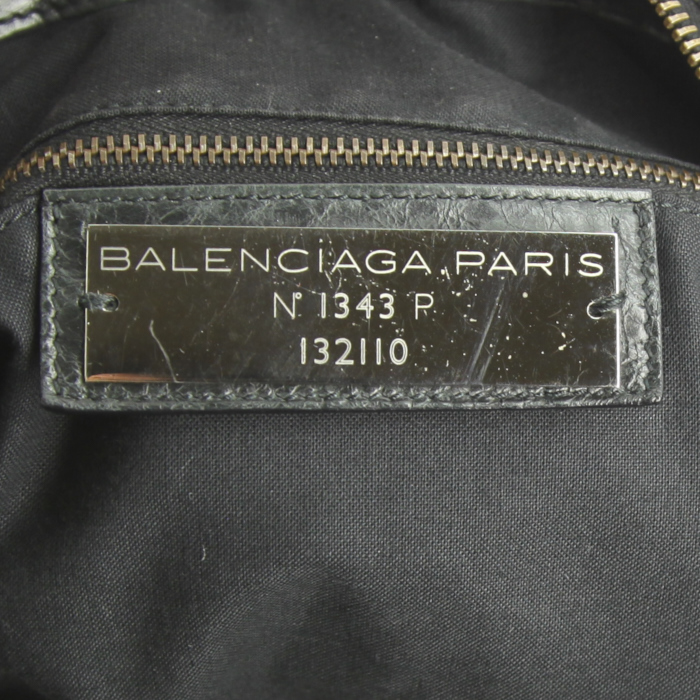 Sac à main Balenciaga Work en cuir gris foncé - Detail D3
