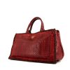 Shopping bag in pelle intrecciata bicolore rossa e bordeaux - 00pp thumbnail
