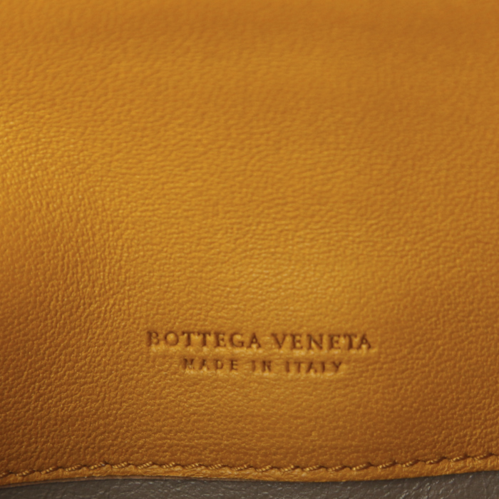 Bottega Veneta wallet in orange python and orange leather - Detail D3
