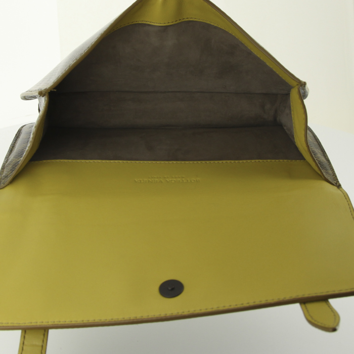 Borsa Duo in pelle di serpente verde kaki - Detail D2