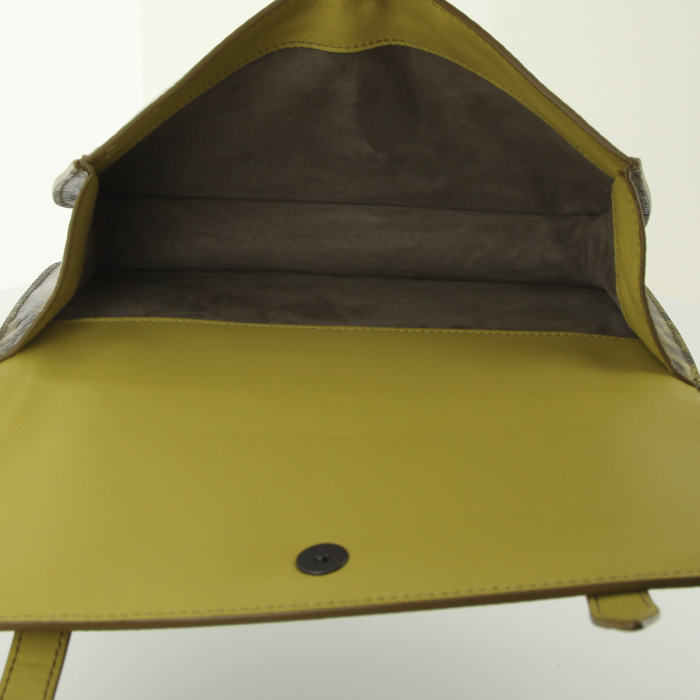 Borsa Duo in pelle di serpente verde kaki - Detail D3