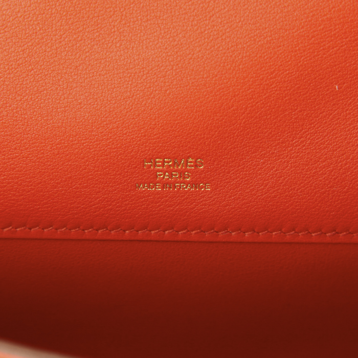 Bolsito de mano Hermes en cuero swift rojo - Detail D3