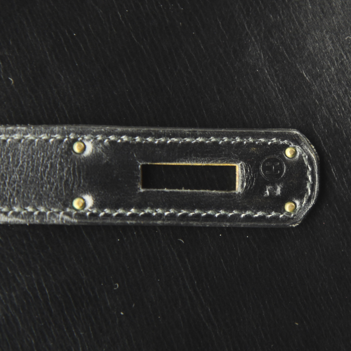 Sac à main Hermes Kelly 32 cm en cuir box noir - Detail D5