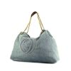 Gucci Soho handbag in blue jean denim canvas and brown leather - 00pp thumbnail