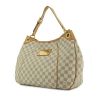 Shopping bag Louis Vuitton in tela cerata con motivo a scacchi bicolore e bianco e pelle naturale - 00pp thumbnail
