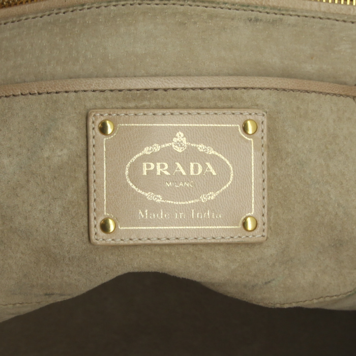 Prada shopping bag in powder pink braided leather - Detail D4