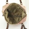 Prada handbag in pink and beige bicolor canvas and brown leather - Detail D2 thumbnail
