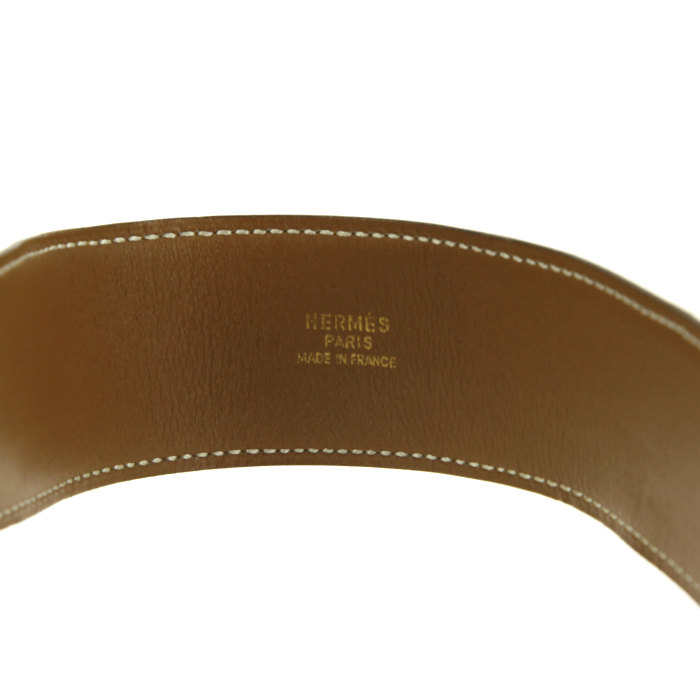 Cinturón Hermes Médor en cuero epsom amarillo - Detail D2