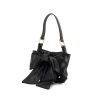 Saint Laurent Bow small model handbag in black grained leather - 00pp thumbnail