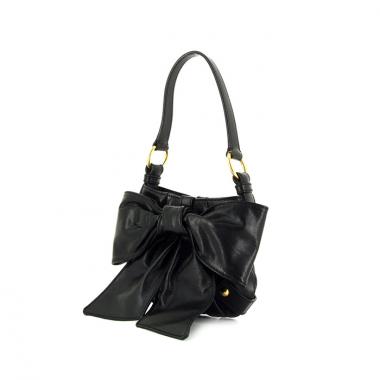 Borsa Saint Laurent Bow modello piccolo in pelle martellata nera