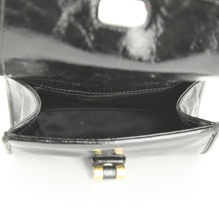 Saint Laurent clutch-belt in black patent leather - Detail D2