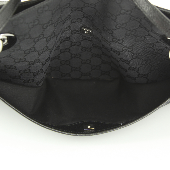 Gucci Eclipse handbag in monogram canvas and black leather - Detail D4