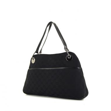 Borsa in tela monogram e pelle nera