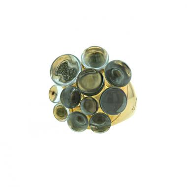 Anello Pomellato Mora in oro giallo e acquamarina