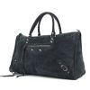 Balenciaga Work handbag in navy blue suede - 00pp thumbnail