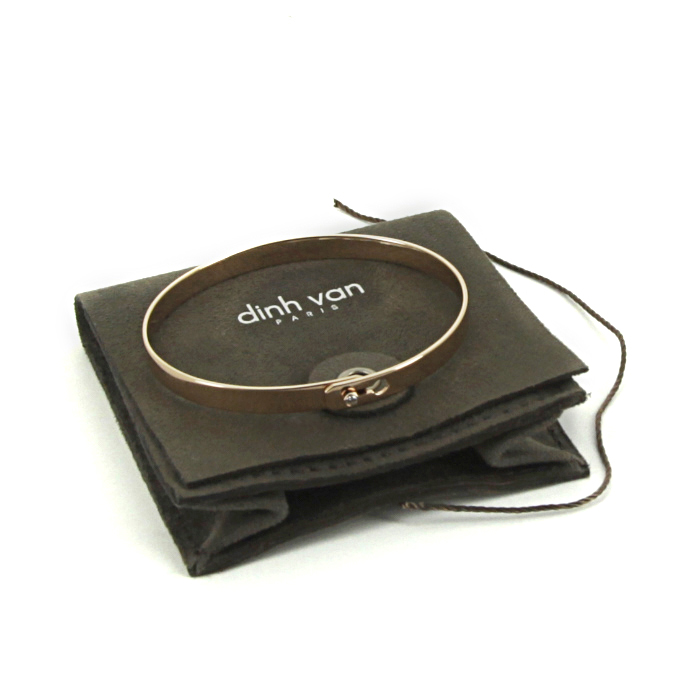 Bracelet Dinh Van Serrure grand modèle en or rose et diamant