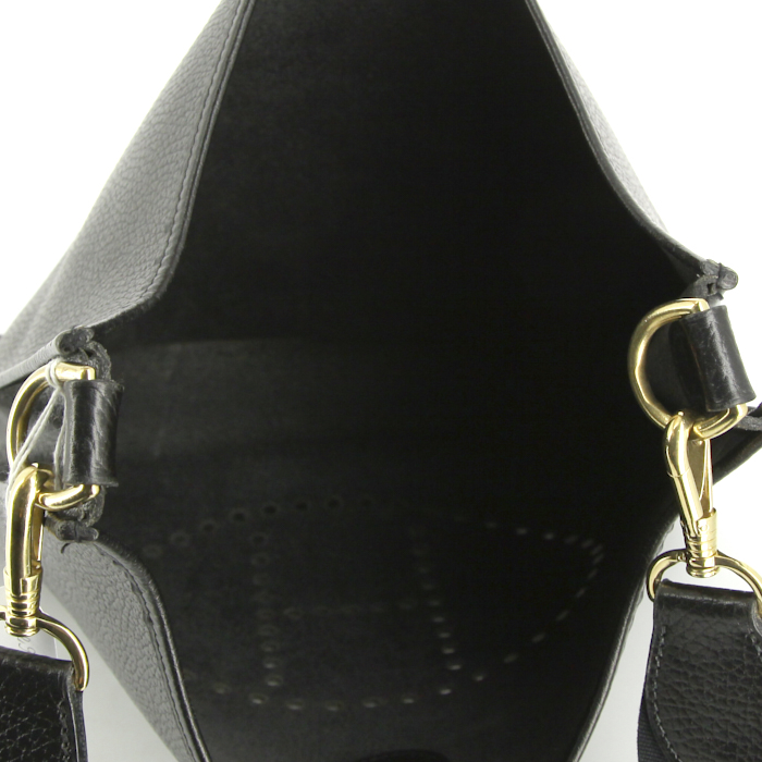 Hermes Evelyne messenger bag in black Fjord leather - Detail D2