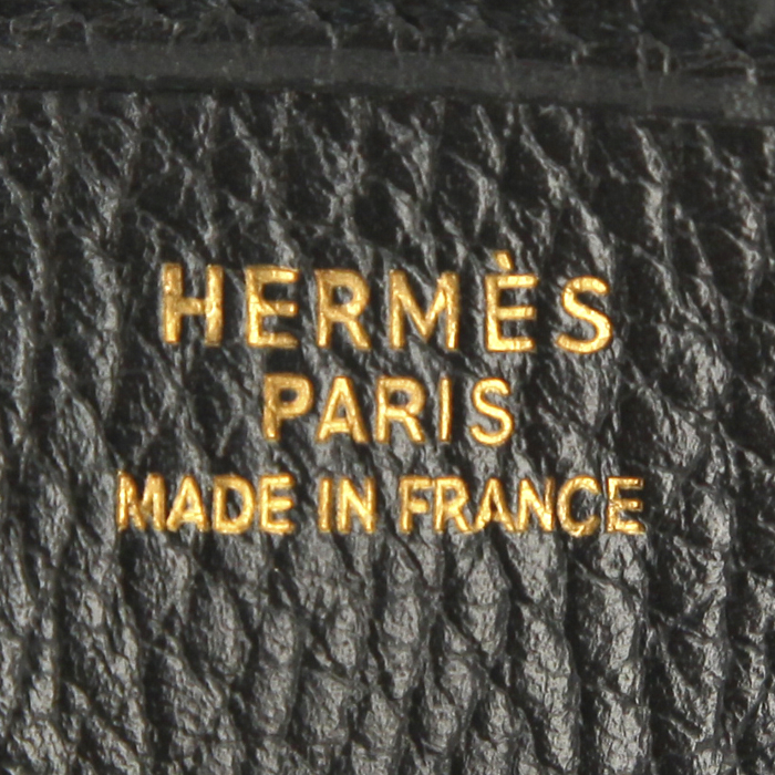 Bolso zurrón Hermes Evelyne en cuero Fjord negro - Detail D3