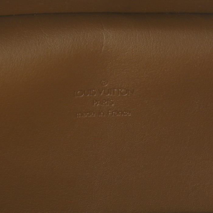 Sac à main Louis Vuitton Tompkins Square en cuir marron-caramel et cuir naturel - Detail D3