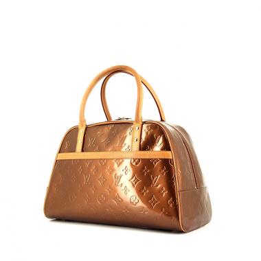 Sac à main Louis Vuitton Tompkins Square en cuir marron-caramel et cuir naturel