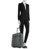Louis Vuitton Pegase 45 soft suitcase in damier graphite canvas and black leather - Detail D1 thumbnail