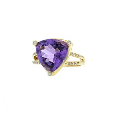 Mauboussin Mes Couleurs à Toi ring in yellow gold and diamonds and in amethyst