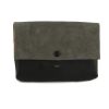 Celine All Soft Shoulder bag in grey, black and coral tricolor suede - Detail D5 thumbnail