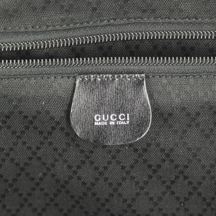 Sac de voyage Gucci Gucci Bagage en toile noire et cuir vernis noir - Detail D3