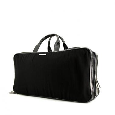 Sac de voyage Gucci Gucci Bagage en toile noire et cuir vernis noir