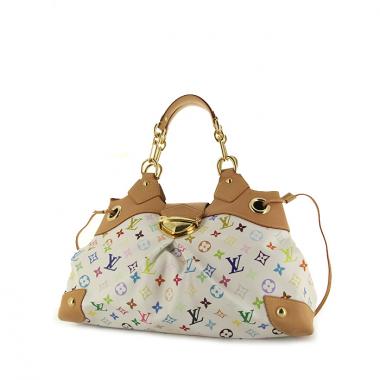 Bolso de mano Louis Vuitton Ursula en lona Monogram revestida multicolor blanca y cuero natural