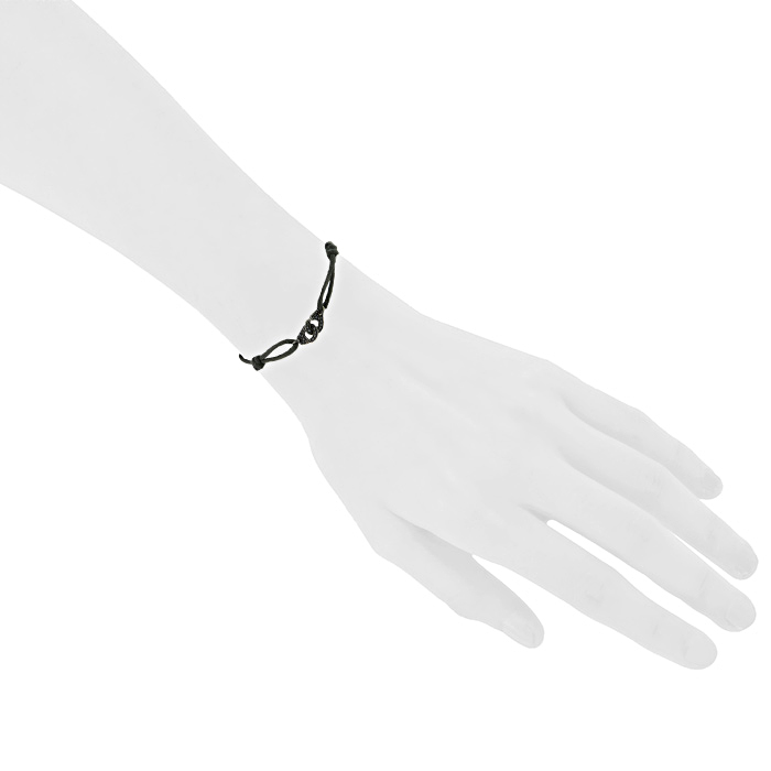 Dinh Van Menottes R10 bracelet in blackened gold and diamonds - Detail D1