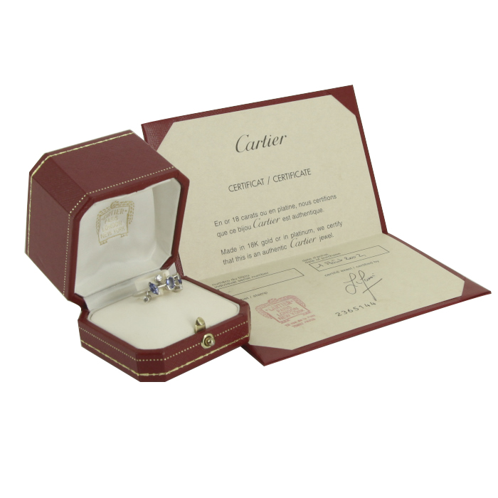 Bague Cartier Meli Melo en platine,  saphirs et diamants - Detail D2