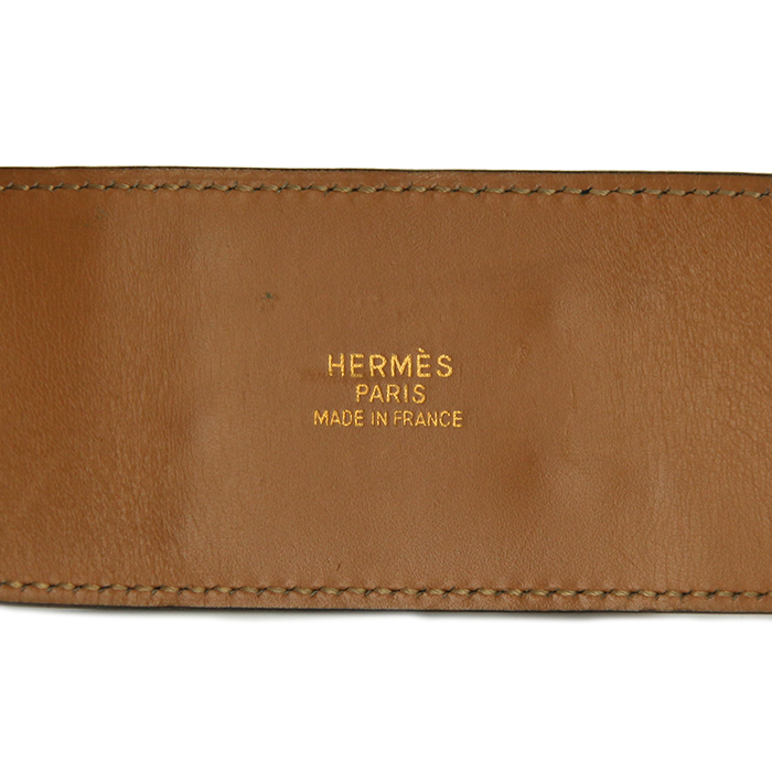 Ceinture Hermes Médor en cuir box noir - Detail D1