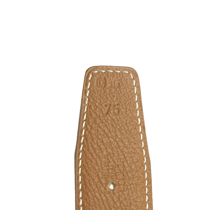 Hermes belt in black box leather - Detail D2