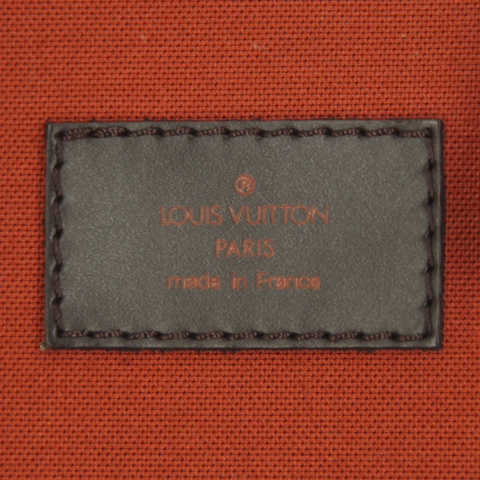 Valise souple Louis Vuitton Pegase 55 en toile damier enduite et cuir marron - Detail D4