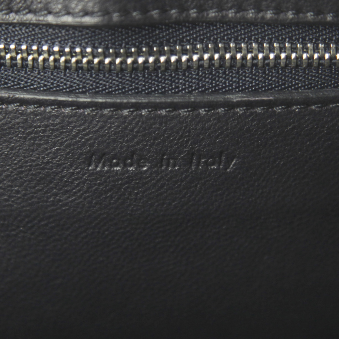 Borsa Edge in pelle martellata bicolore grigia e blu - Detail D3