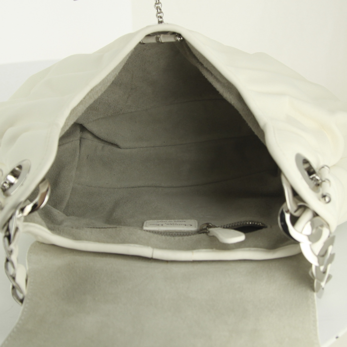 Dior Jazzclub medium model handbag in white leather - Detail D2