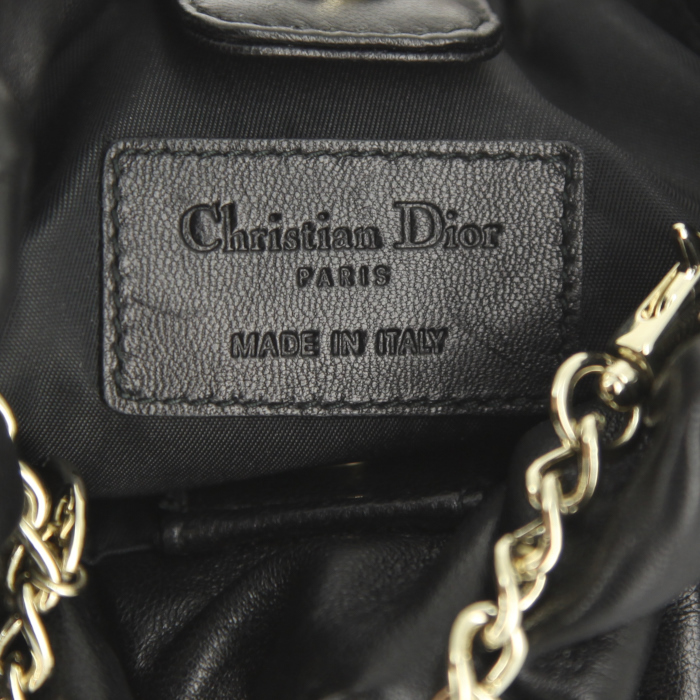 Dior shoulder bag in black leather - Detail D3
