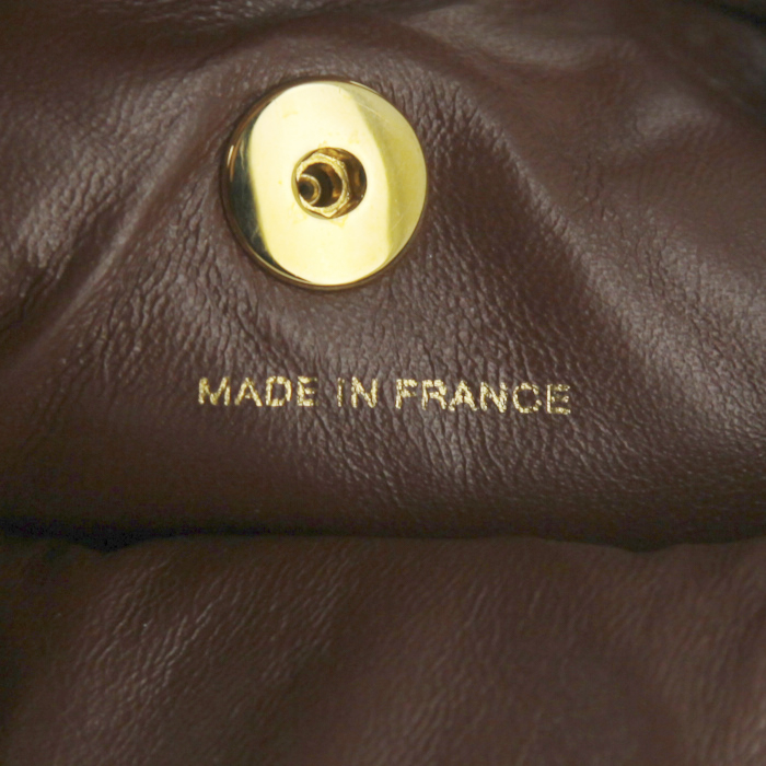 Zaino in pelle trapuntata marrone caramello - Detail D3