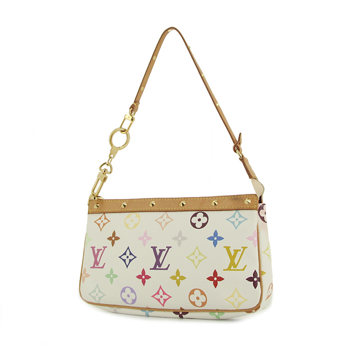 Louis Vuitton, Bags, Louis Vuitton Rare White Monogram Multicolor Pochette  Accessoires Bag