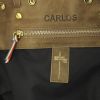 Jerome Dreyfuss Carlos handbag in brown suede - Detail D4 thumbnail