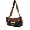 Dior Street Chic handbag in gold leather and blue denim canvas - 00pp thumbnail