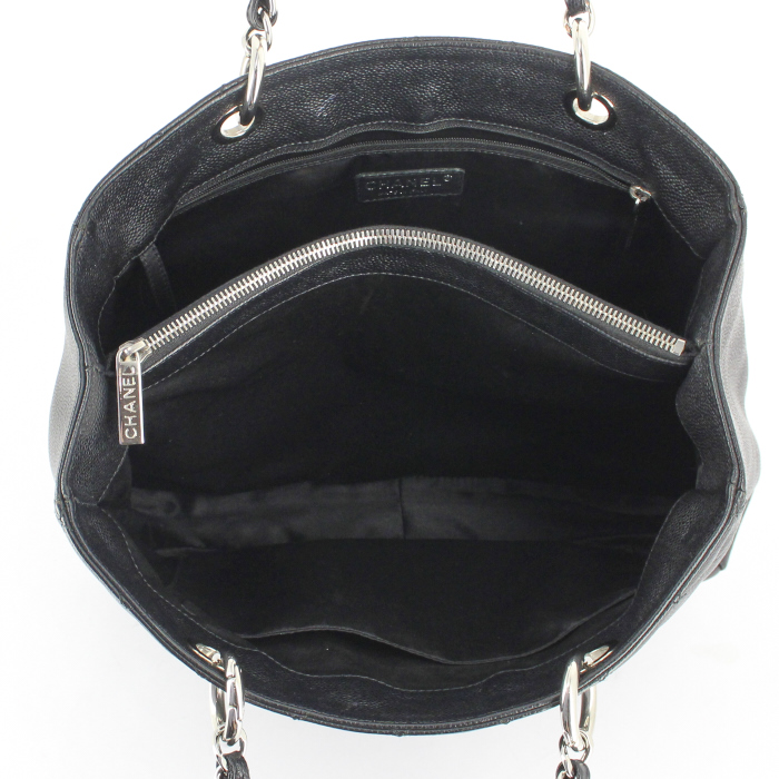 Shopping bag in pelle trapuntata nera - Detail D2