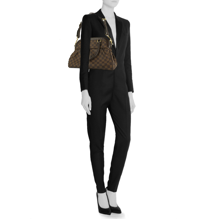 Louis Vuitton Trevi handbag in brown damier canvas - Detail D1