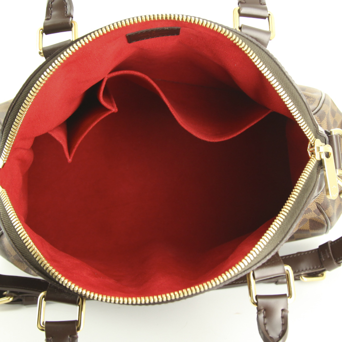 Sac à main Louis Vuitton Trevi en toile damier marron - Detail D3