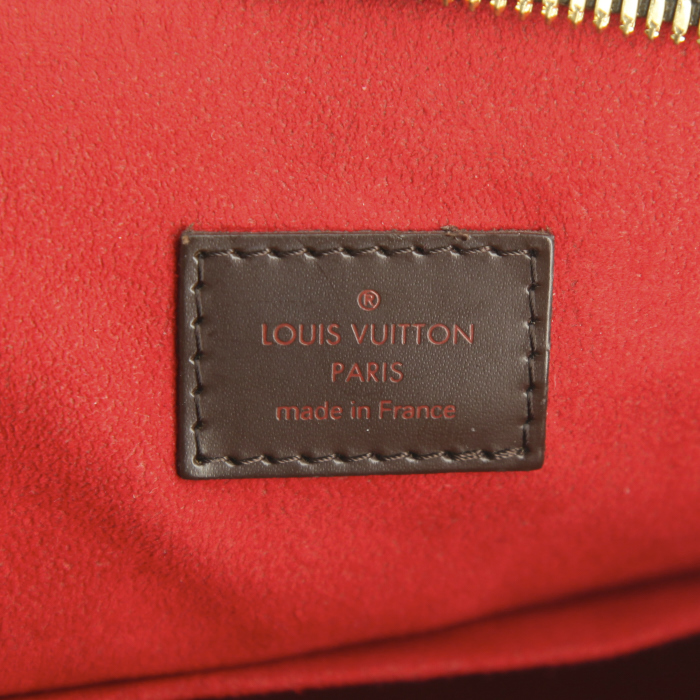 Bolso de mano Louis Vuitton Trevi en lona a cuadros marrón - Detail D4