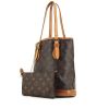 Louis Vuitton petit Bucket shopping bag in monogram canvas and natural leather - 00pp thumbnail
